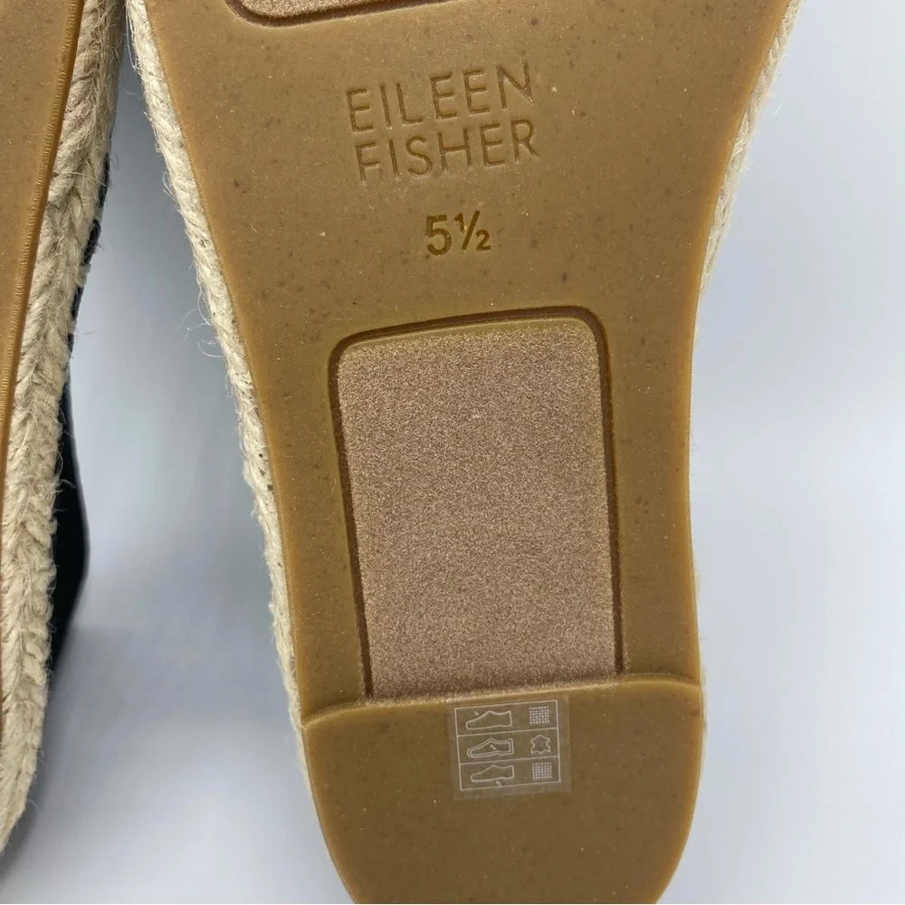 Eileen Fisher Black Live Knit Espadrille Size 5.5